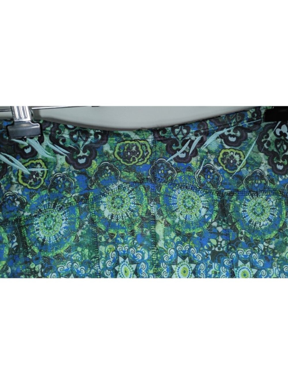 One World Earth Fairy Pull On Midi Skirt M Paneled Stretch Boho Indie Grunge - Picture 2 of 9